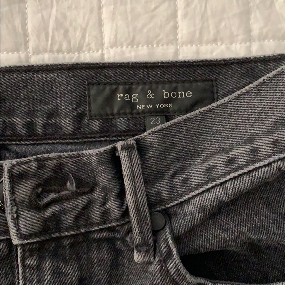 Rag & Bone Dylan Denim Crop Flare Jeans Gray